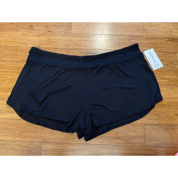 NWT ATHLETA WOMENS VIOLET BLUE SLEEVELESS TANK AND BLACK SHORTS RIB SLEEP SET 3X - Picture 7 of 12